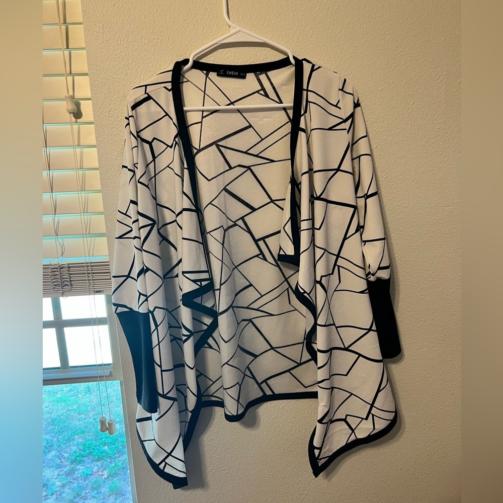 Black and white womens light blazer